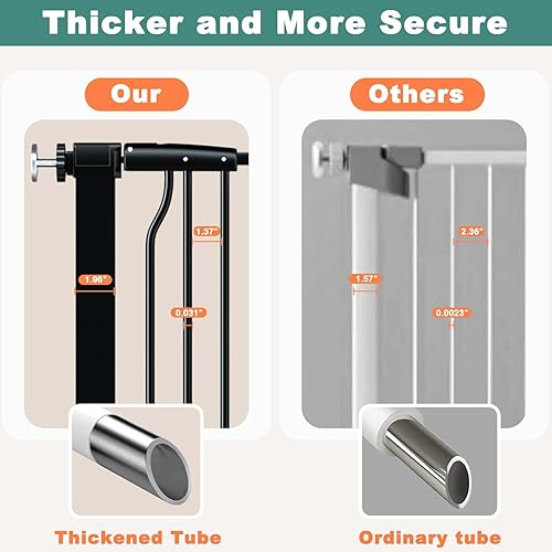 Miniatura 9 de Puerta de bebé extra alta de 40.5 pulgadas para puertas, puerta extra ancha para mascotas de 40.6 a 49.1 pulgadas, sin taladro, barrera de espacio