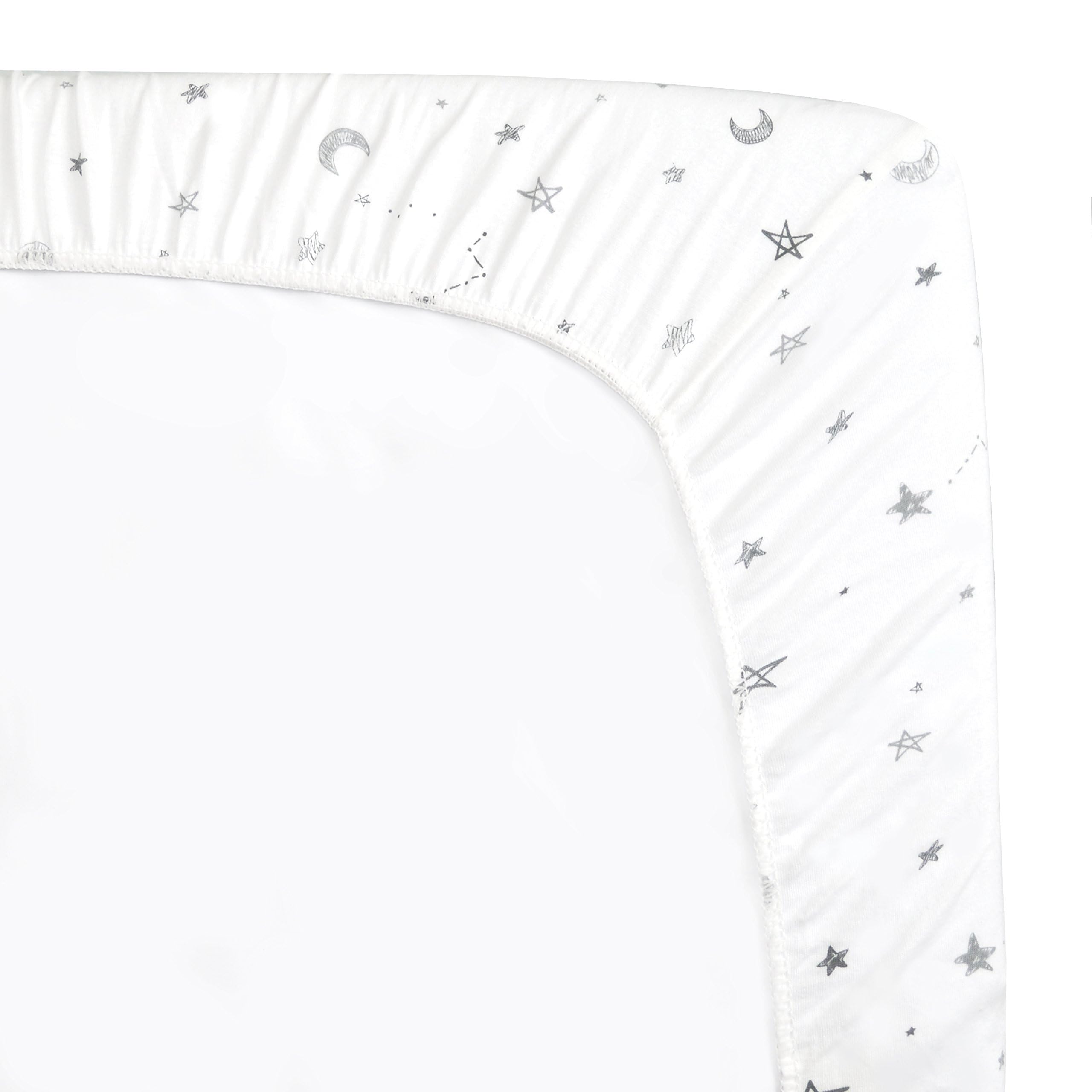 American Baby Company Confezione da 2 lenzuola con angoli per culla in 100% cotone naturale, 132 x 71 cm, morbide, traspiranti, ipoallergeniche e delicate, grigie a zigzag, neutre, per ragazzi e