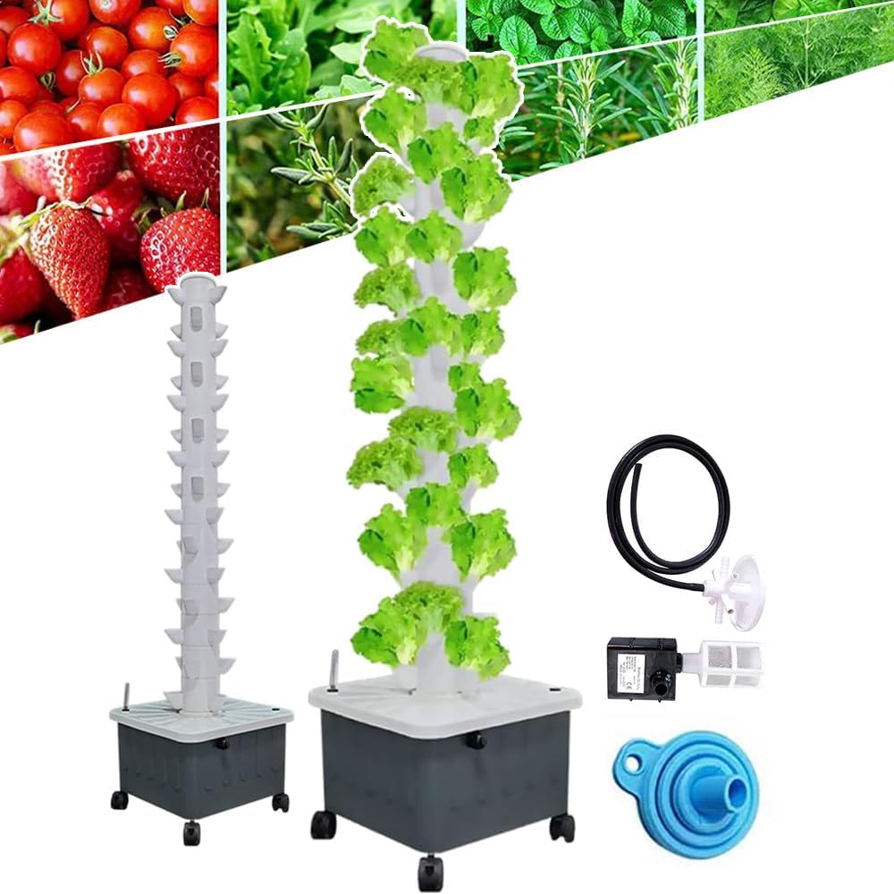 Kit di Coltivazione idroponica Sistema di Coltivazione idroponica a 45 Fori | Sistema di Coltivazione Indoor, Torre di Coltivazione Verticale, Attrezzatura per Coltivazione idroponica