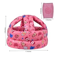 Vista 4 de Casco de bebé y rodilleras para gatear, casco infantil y casco de bebé para caminar, para edades de 6 a 36 meses, caramelo rosa (B)