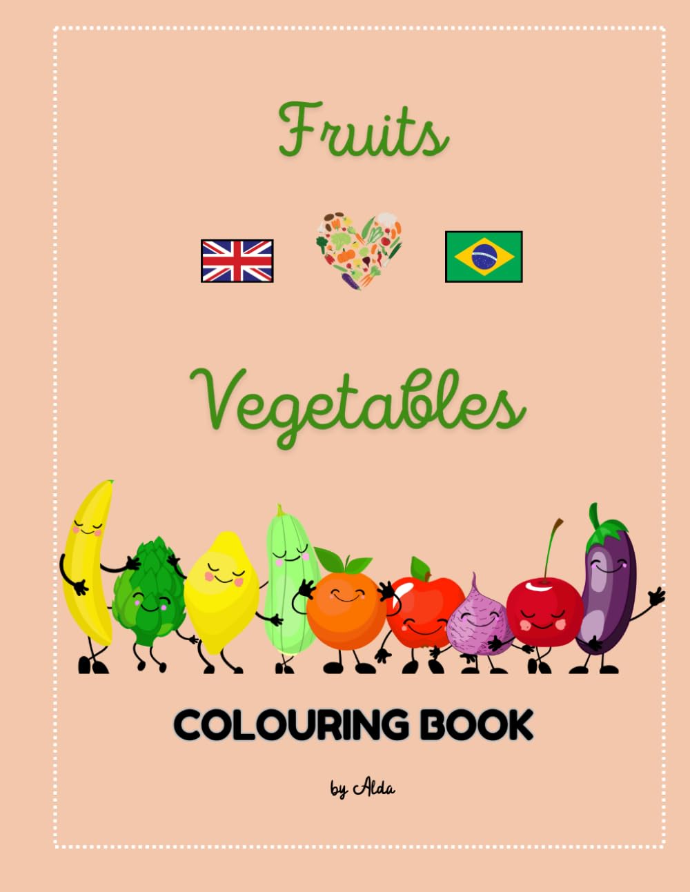 Fruits and Vegetables: Colouring book