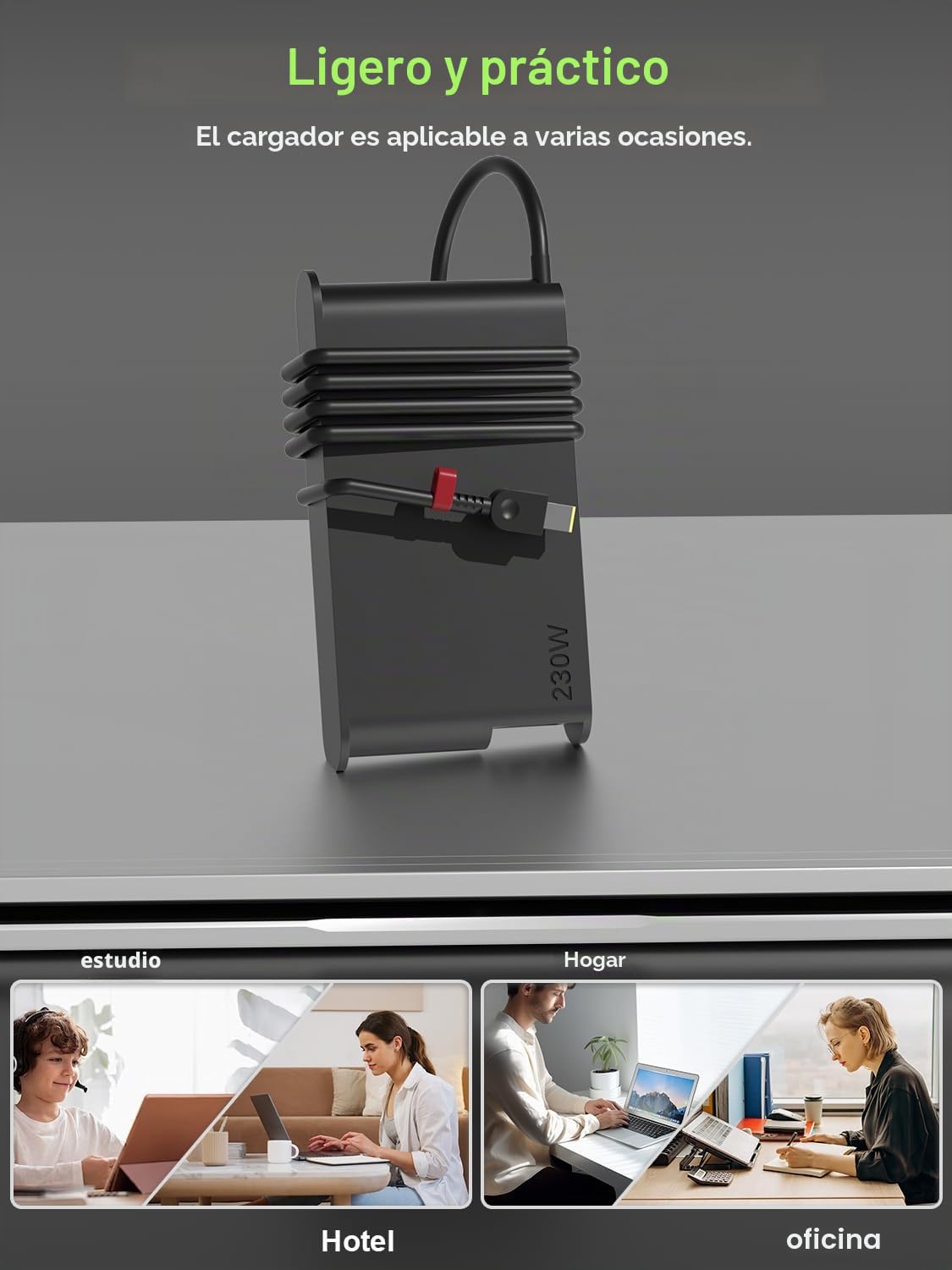 Cargador Slim 230W Compatible con Lenovo Legion Pro Slim 5 5i 5P 7 S7 Y740 Y920 Y720 Y545 R720 ThinkPad P73 P72 P71 P70 P53 P52 ideapad Y910 Y900 Laptop
