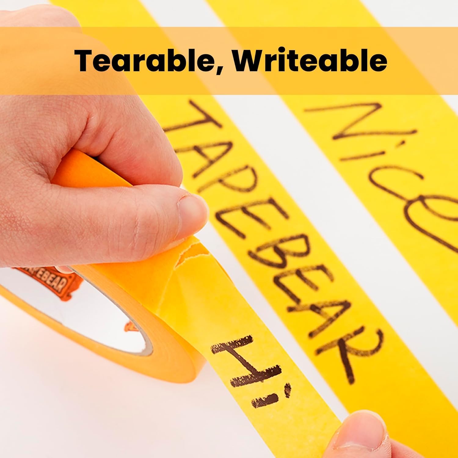 TAPEBEAR 36Rolls Delicate Surface Advanced Masking Tape 0.7" x 60Yard, Low Tack Orange Washi Tape Indoor Painters Tape Decorating with No Paint Bleed, Sharp Lines, Surface Damage-Free