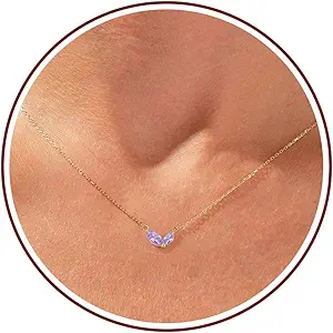 Birthstone Necklace for Women Dainty Gold Necklace with 2 Birthstone Christmas Stocking Stuffers Teen Girl Gifts Trendy Stuff Birthday Gift Moms 2025 Graduation Gift Adjustable Anniversary Jewelry for Daughter Girlfriend Friend