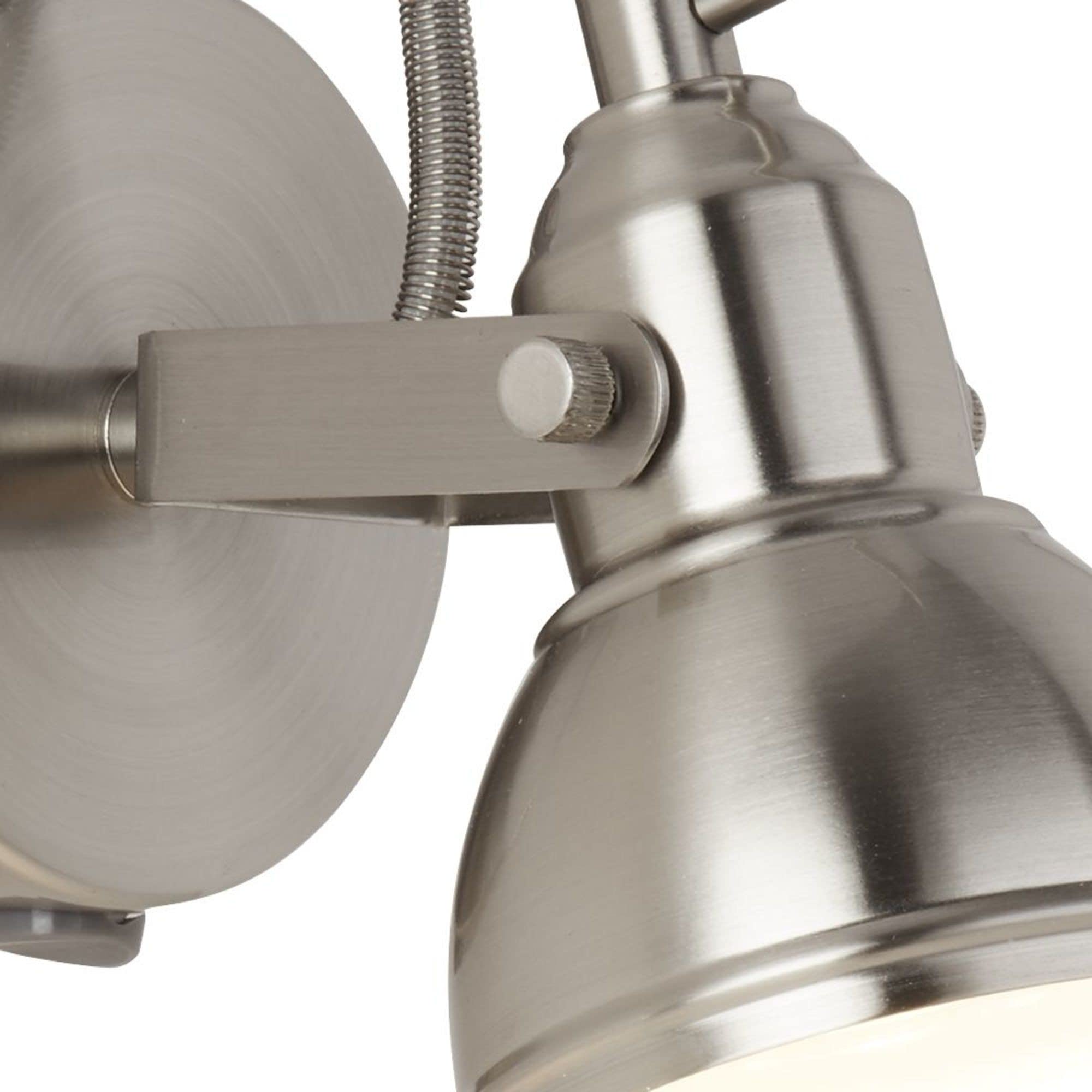 Searchlight Focus - Foco de pared ajustable de interior 1 luz Plata satinado, GU10