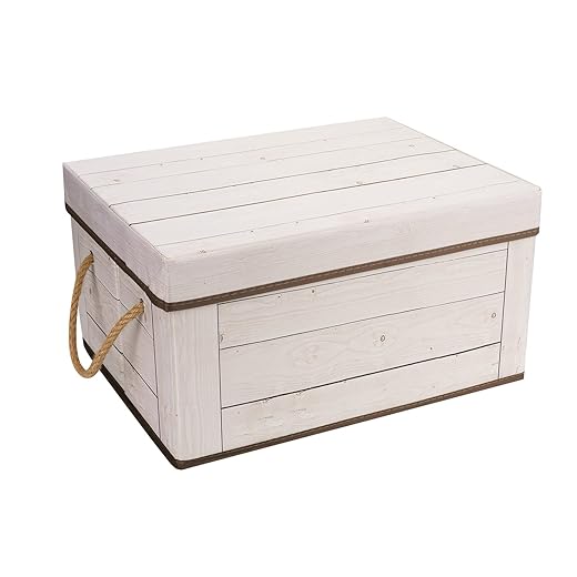 Livememory Decorative Storage Box with Lids, Fabric Storage Box with Lid and Handles for Decorative & Storage, L15.7 x W11.8 x H7.9 Inches (Not Made of Wood)