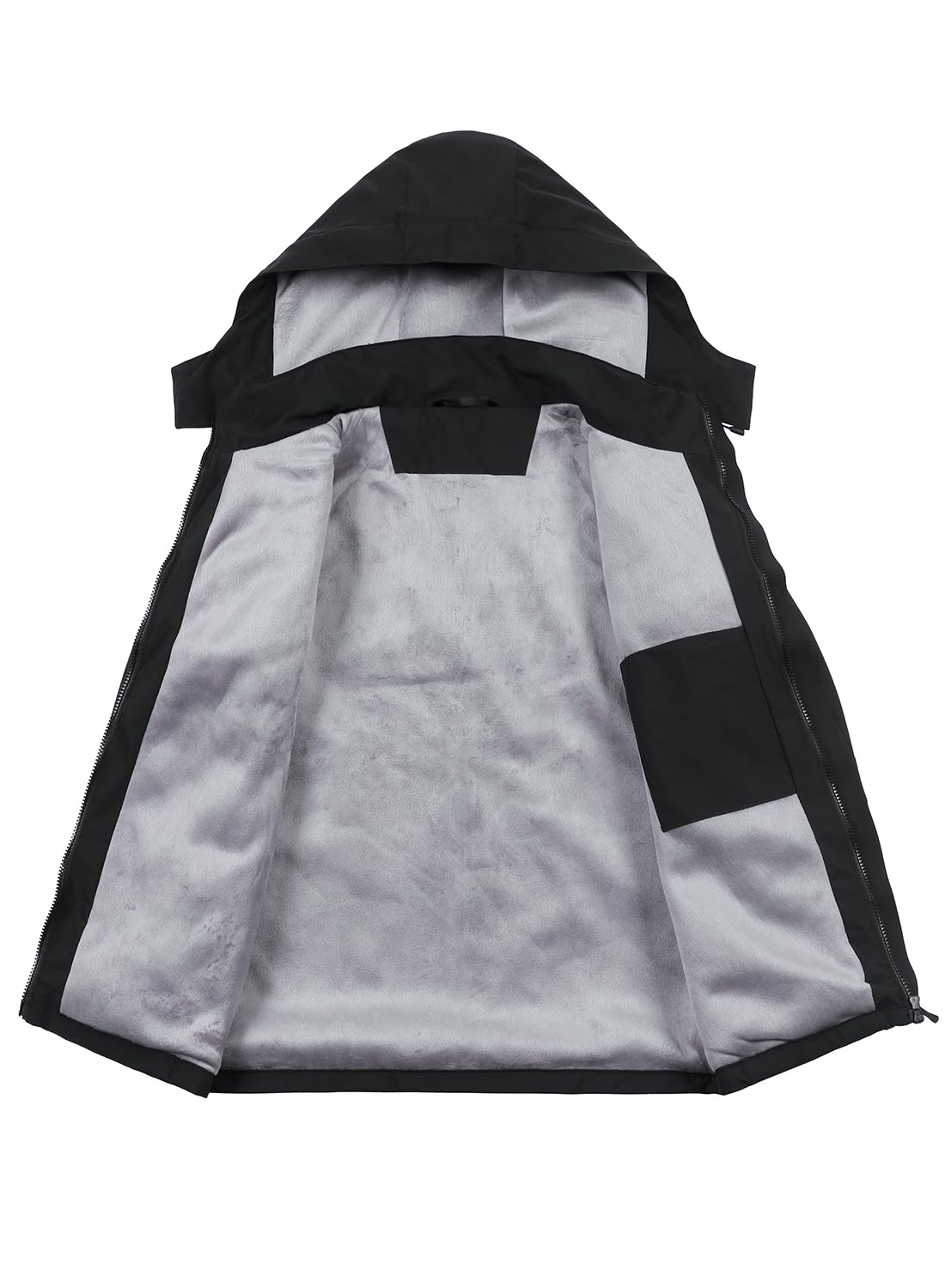 HOOD CREW Herren Winterjacken Warme Fleecegefütterte Mäntel Winddichte Wasserabweisende Skijacke Outdoor Softshelljacke mit Kapuze