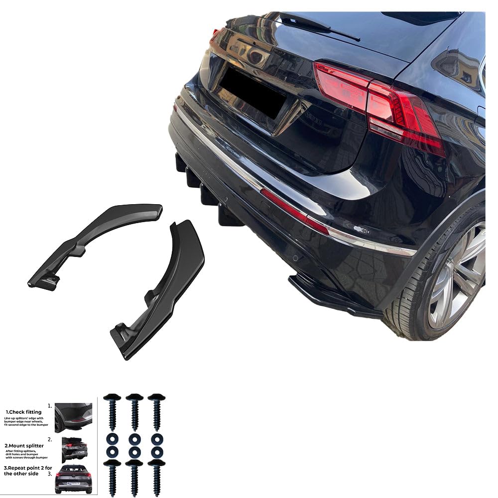 Oneway Diffusori Laterali Posteriori compatibili con Volkswagen Tiguan II Standard/R-Line 2016-2020 - Nero lucido