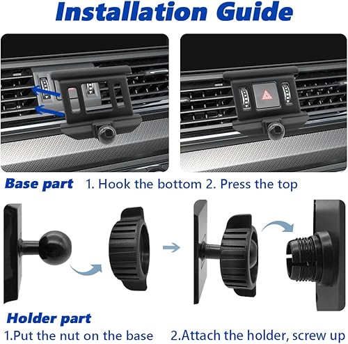 Miniatura 10 de JOCUNDLY Soporte de teléfono de coche para Audi Q5 SQ5 2010-2017 compatible con funda gruesa Soporte de teléfono celular, soporte de navegación