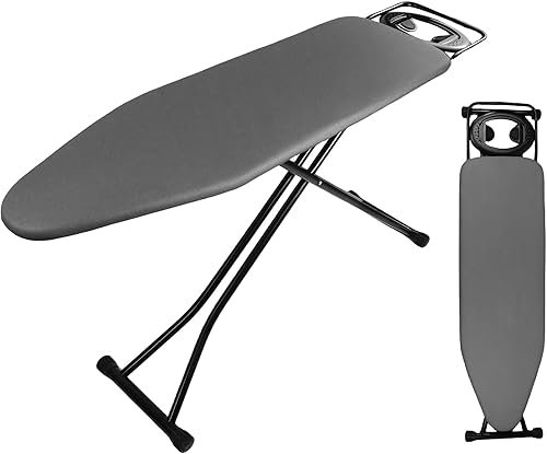 Miniatura 9 de Tabla de planchar de tamaño completo, cubierta resistente al calor con reposo de vapor, acolchado ultra grueso, altura ajustable, patas de marco de