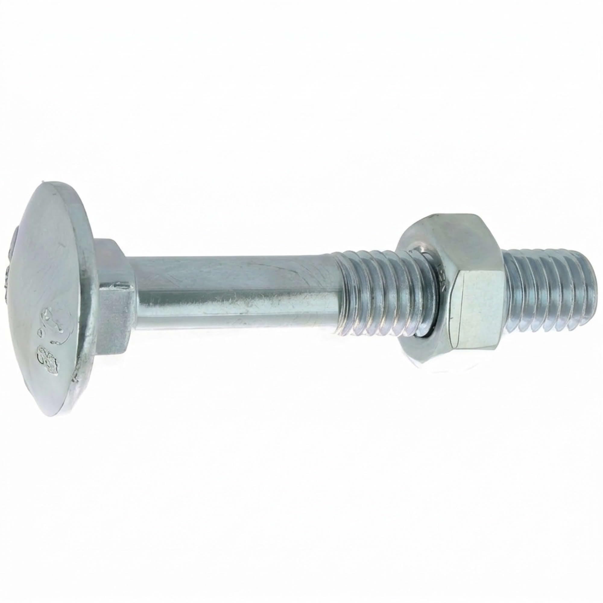 100 Boulons tête ronde collet carré DIN603/555 acier zingués blanc diamètre 7,0 mm - Longueur 70 mm mm - Diamètre 7 mm