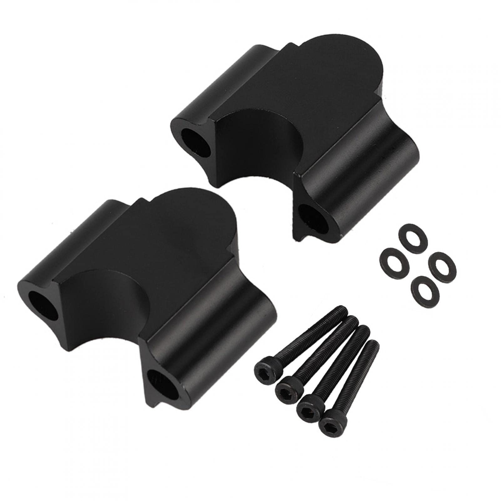 Morsetto riser manubrio moto universale in lega di alluminio adatto per manubrio da 7/8 '' 22 mm per bici da cross(Nero)