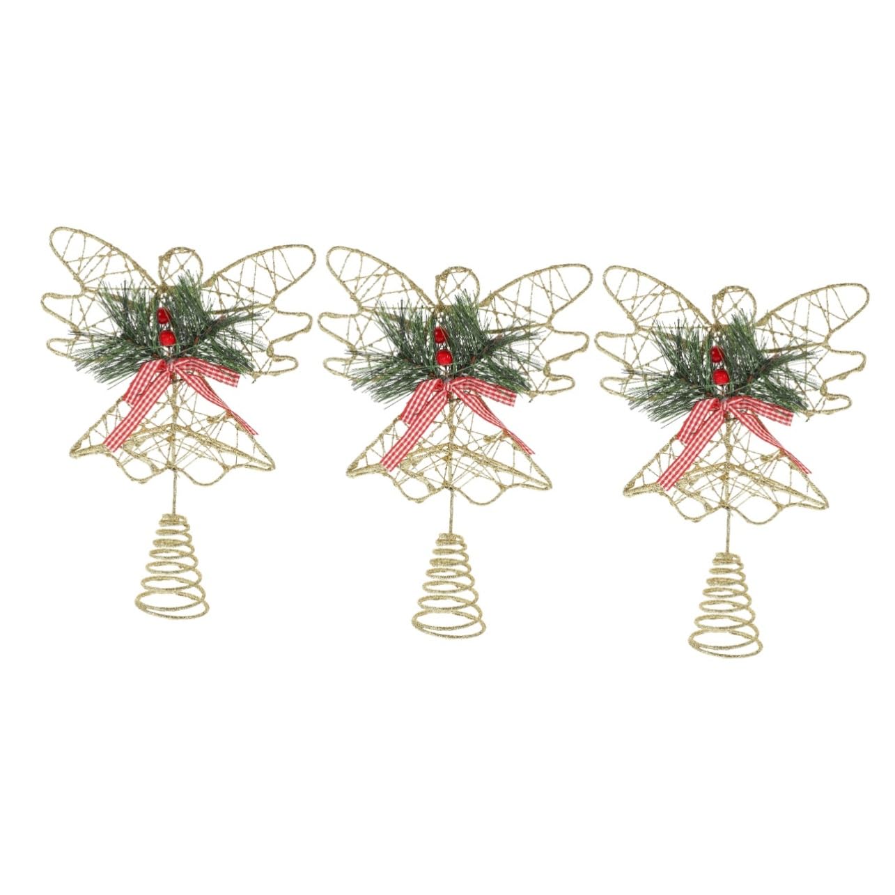 PRETYZOOM 3 Pièces Étoile d'arbre d'ange Hauts De Forme d'arbre De Noël Topper D'e De Noël Ange e De Haut De Forme D'e De Coeur Décorations De Décor De Le Fer