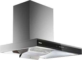 ROBAM 30 Inch Range Hood Under Cabinet, 1100 CFM High Suction Vent Hood, BLDC Brushless Motor, 9-Speed Touch Control, Convertible Ducted or Ductless, Stainless Steel Glass Design, CleanAir Filter