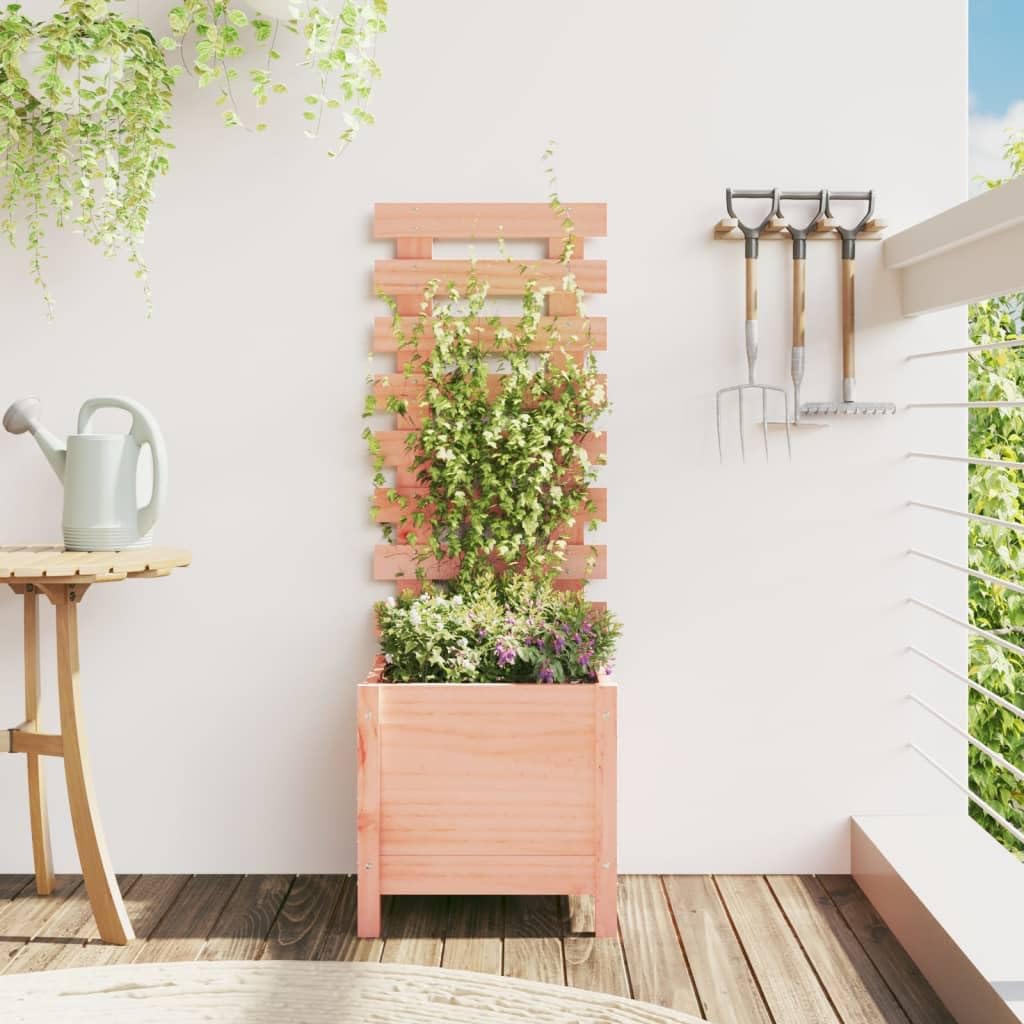 vidaXL Jardinera, Macetero con Estantería, Jardinera de Flores Plantas Trepadoras, Macetero para Patio Balcón Terraza, Madera Maciza de Douglas