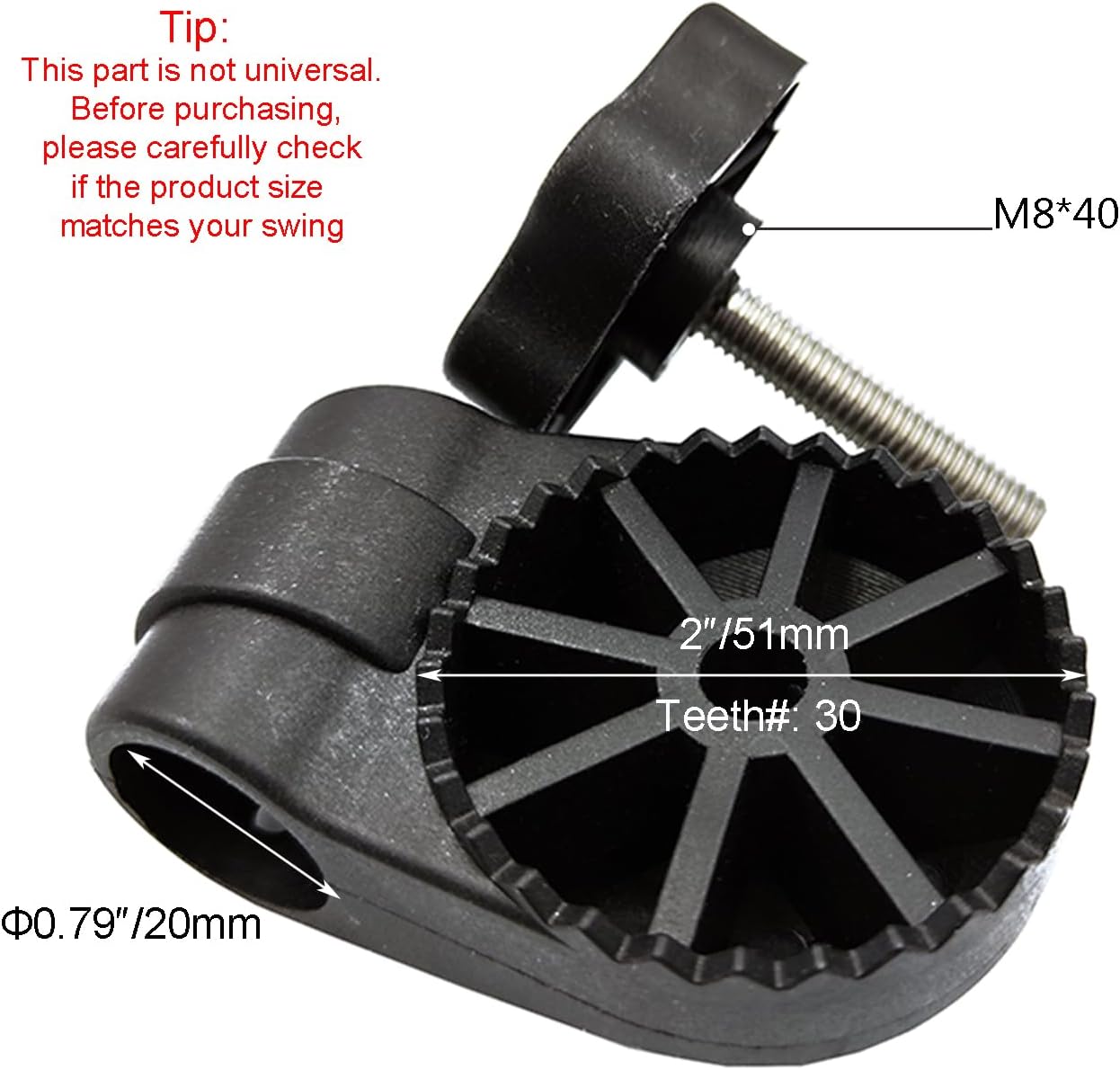 Garden Swing Plastic Fittings for RUS4180-2002 Swing, 2" Gear with 30 Teeth(2PCS/CTN)