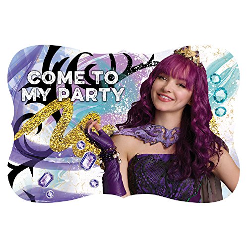 Amscan Disney Descendants 2 Postcard Invitations,White,One Size