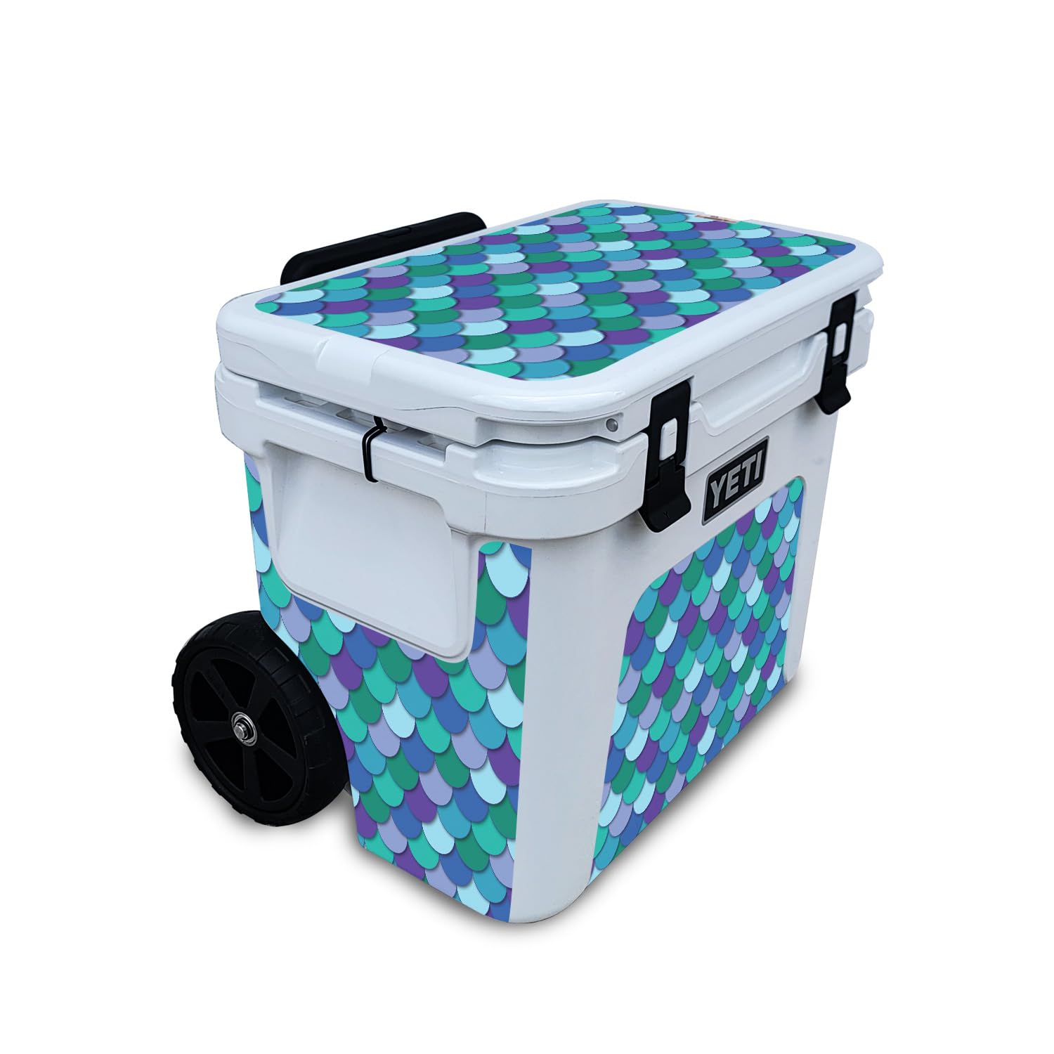 Skin Compatible with Yeti Roadie 32 Wheeled Cooler - Blue Scales - Premium 3M Vinyl Protective Wrap Decal Cover - Easy to Apply | Crafted in The USA by MightySkins