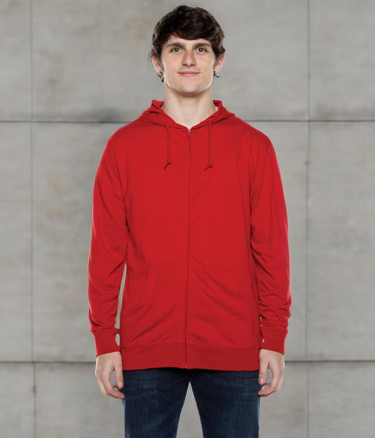 Cottonhood Lightweight Jersey Zip Hoodie for Men – Full Zip Casual Cotton Hoodie, Soft Long Sleeve - Image 7