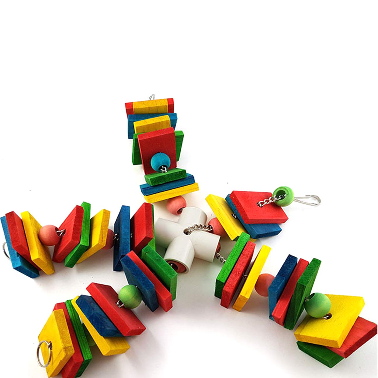 Kauspielzeug Für Papageien & Vögel – Bunte Perlen & Glocken, Ca. 20 Cm, Metall