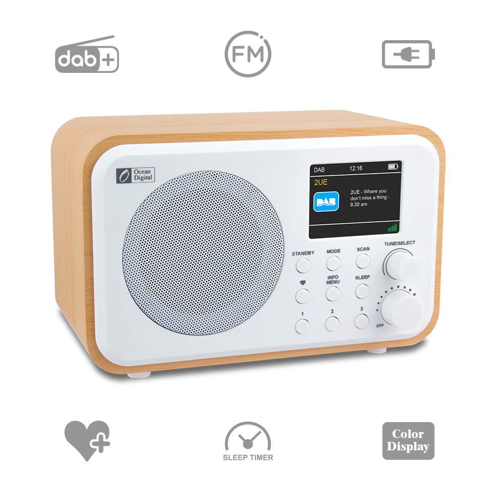 Ocean Digital DK336 Portable DAB+/DAB/FM Radio with Builtin