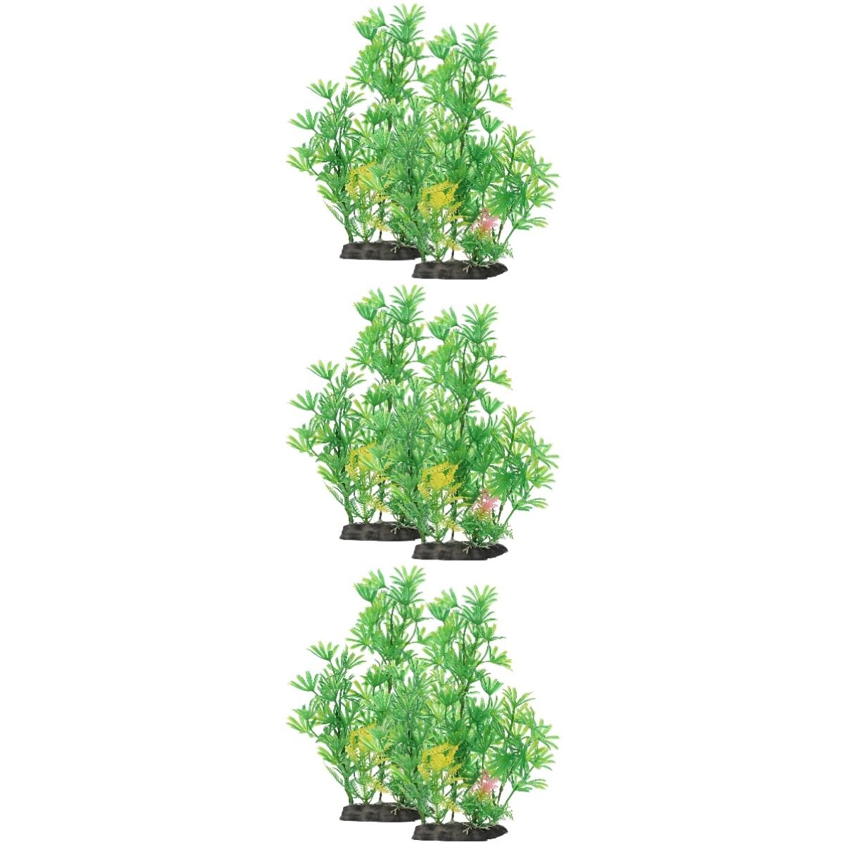 Happyyami 3 Juegos Paisajismo del Acuario Accesorios para Acuarios De Plantas Acuaticas De Agua Dulce Decoración Plantas De Artificiales El Plastico 2 Piezas * 3