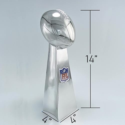 Miniatura 2 de Trofeo de fútbol de fantasía, 14 pulgadas, grande, trofeo de fútbol de fantasía, Copa de ganador realista de la Liga de Fantasía, Trofeo FFL de
