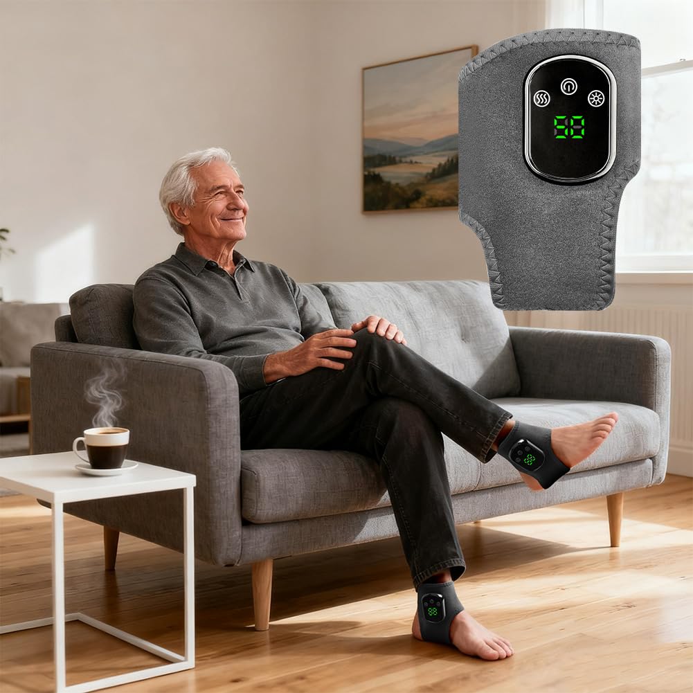 Vicloon Masajeadores Eléctricos para Pies, Masajeador para Tobillos, con 3 Modos de Vibración et 5 Niveles de Calor, para Aliviar el Dolor de Tobillo, para Diabéticos y Personas Activas