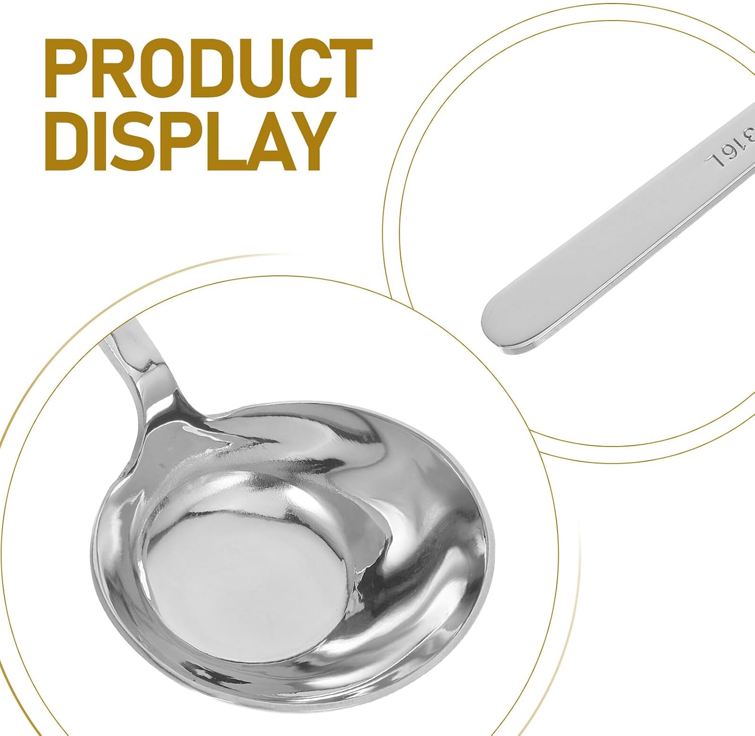2pcs Soup Ladles Slanted Bottom Stainless Steel with Long Handle