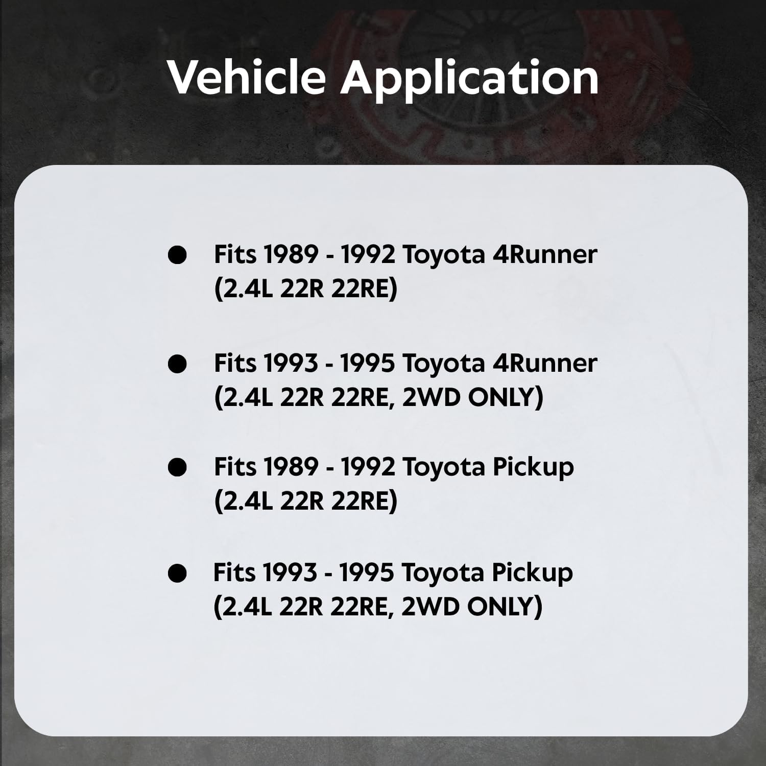 EFT Stage 2 Clutch Kit with Flywheel For 1989-1995 Toyota Pickup & 4Runner 2.4L 22R, 22RE - Heavy Duty Solid Center, Chromoly Spline Hub for Improved Performance & Durability - 12 Month Brand Warranty