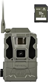 TACTACAM Reveal Pro 3.0 Cellular Trail Camera - Multi-Cellular Network, GPS, 2" LCD, No-Glow IR, Wi-Fi Enabled, HD Photos & 1080p Videos, Long Battery Life, Fast Trigger + 32GB SD Card (1PK)