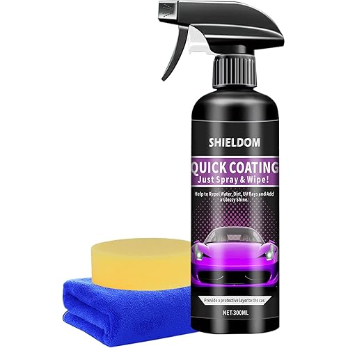 Car Coating Spray Shiny Car Stuff Ceramic Quick Effect Coating Agent for Shine & Protection Paint Sealant High Gloss Hydrophobic Polish for Cars, Motorcycle, Trucks & Rvs - 10oz/300ml