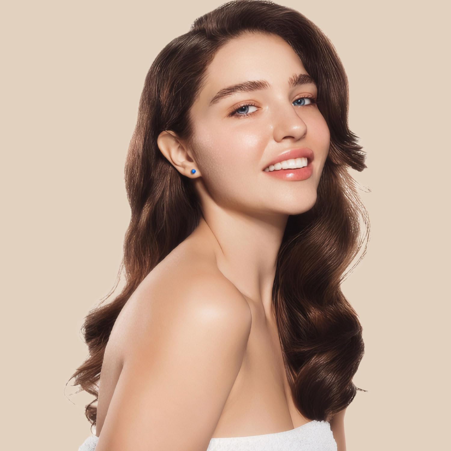 XUU Titanium Opal Stud Earrings,Hypoallergenic 20G Earrings for Sensitive Ears, Multi-Color Options Available,4mm/5mm Stud Jewelry,1 Pair - Image 6