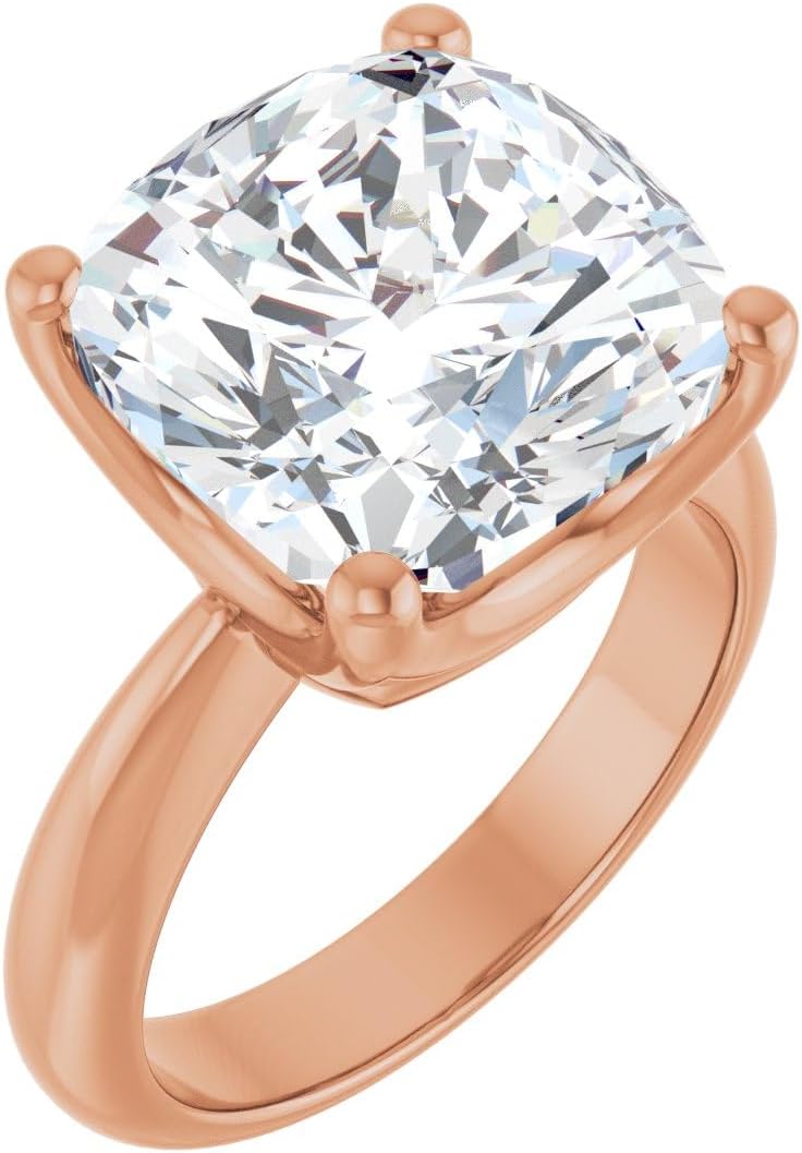 7 CT Moissanite Engagement Ring 10K 14K 18K Solid Gold, 925 Sterling Silver Willow Solitaire Engagement Ring Promise Ring for Wedding Christmas gift for Women