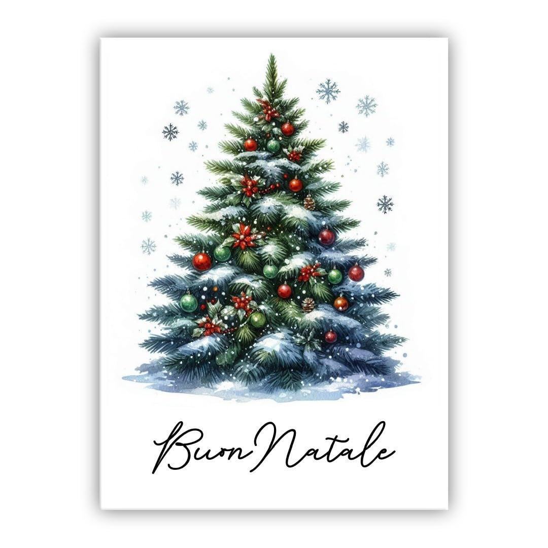 Multilingual Christmas Card – Merry Christmas Card in different languages (• Italian – Buon Natale)