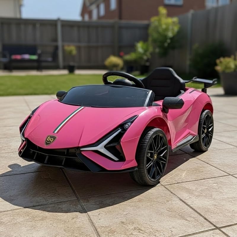 Frete Grátis Carro Elétrico Infantil Esportivo com Controle Remoto (Rosa)