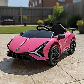 Carro Elétrico Infantil Esportivo com Controle Remoto (Rosa)