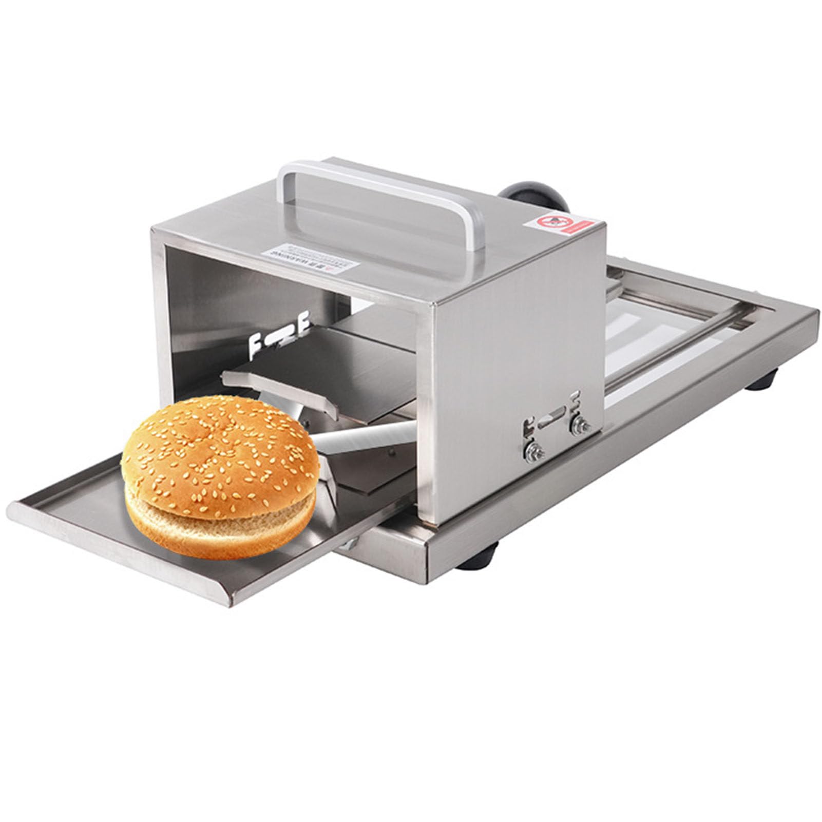 ExoticaBlend Commercial Bread Slicer - Adjustable Thickness Cutter for Bagels and Sandwiches, Compact Stainless Steel Design with Extra Blade Included
