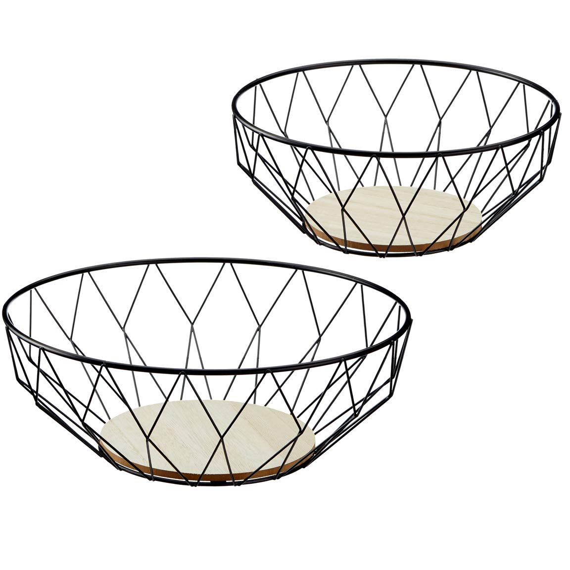 Moderner Drahtkorb Von Bada Bing - Schwarz, Ø24x12cm, Stylische Deko Für Obst & Mehr