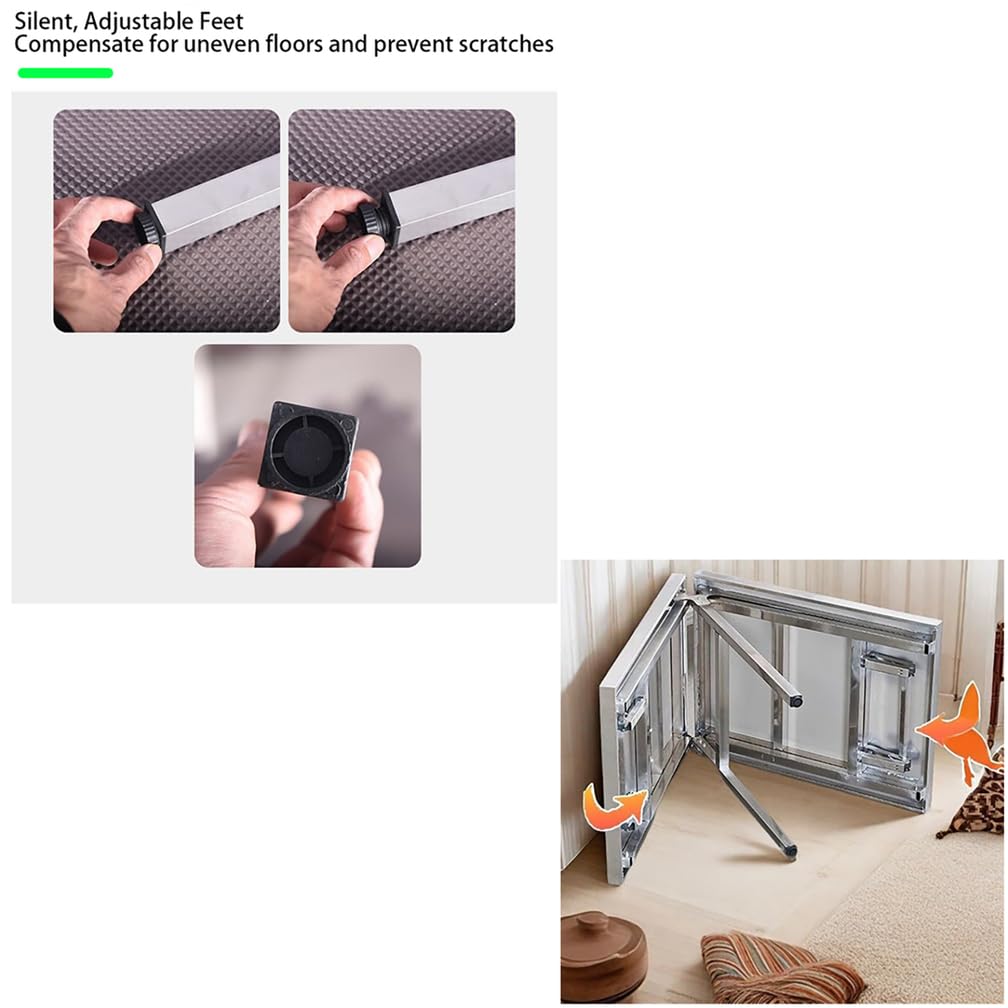 Mesa De Preparación Plegable De Acero Inoxidable, 150Cm Mesas De Trabajo Plegables Comerciales para Garajes, Cocinas, Restaurantes Y Bancos De Trabajo Al Aire Libre,Plata,L60*H55*W40