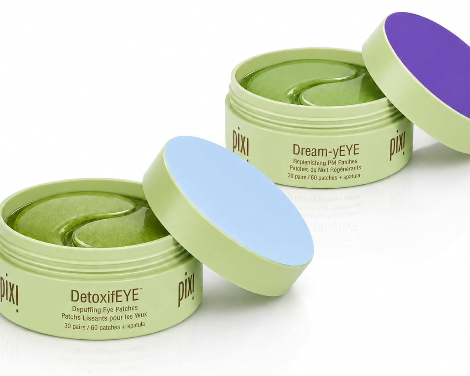 Pixi Day & Night Eye Patch Duo |Depuffing Hydrogel Under-Eye Patches for Day and Calming Hydrogel Under Eye Patch for Night | for Puffy Eyes and Dark Circles | 2 Boxes, 60 Pairs, 120 Patches