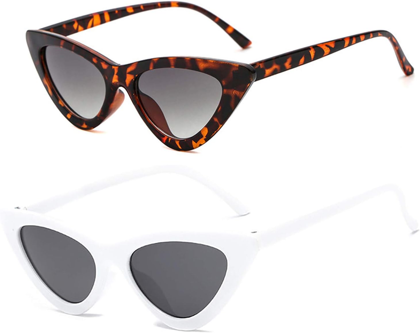 YOSHYARetro Vintage Narrow Cat Eye Sunglasses for Women Clout Goggles Plastic Frame