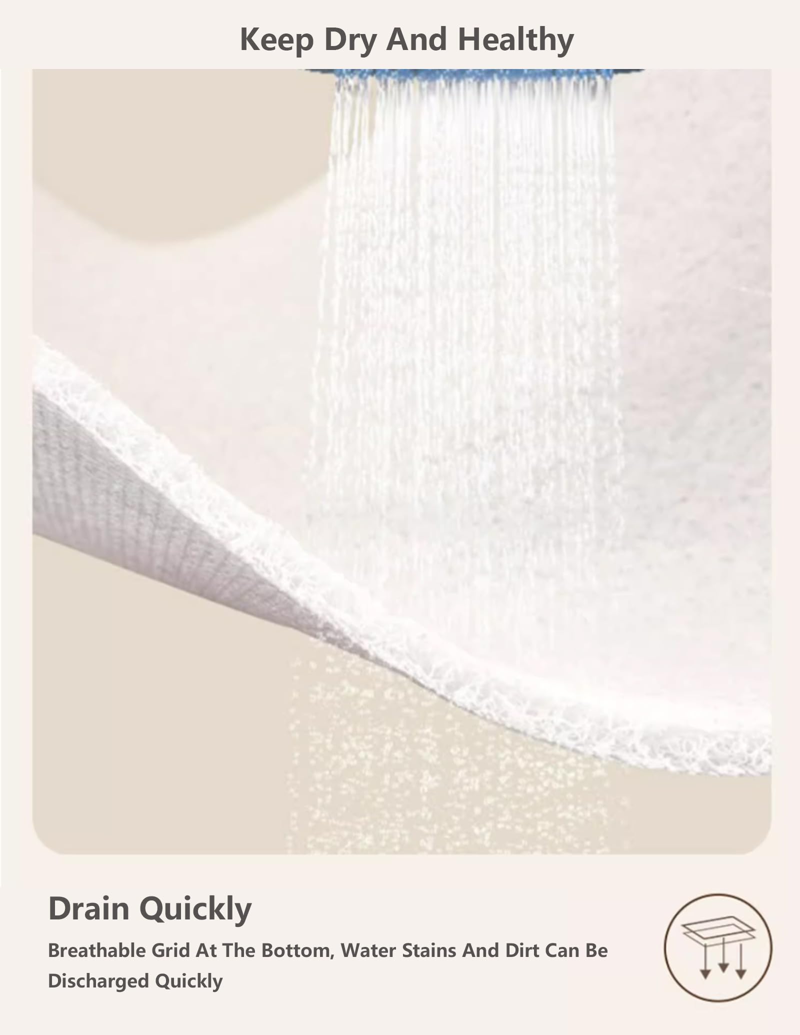 EUPXRHY Gebogen antislip badmat voor hoekdouche, hoekdouchemat antislip anti-schimmel, RV douchemat voor hoek binnen douche, sneldrogende driehoek