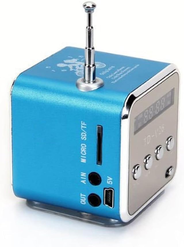 Bluetooth Speaker Digital Mini Portable FM Radio Radio mini Speaker USB SD TF Card MP3 Audio Player Blue