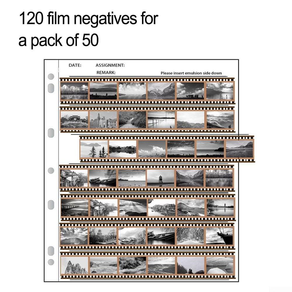 Páginas de conservación de diapositivas sin ácido, visión clara, compatible con álbumes estándar Store 42 marcos (135 paquetes de 50)