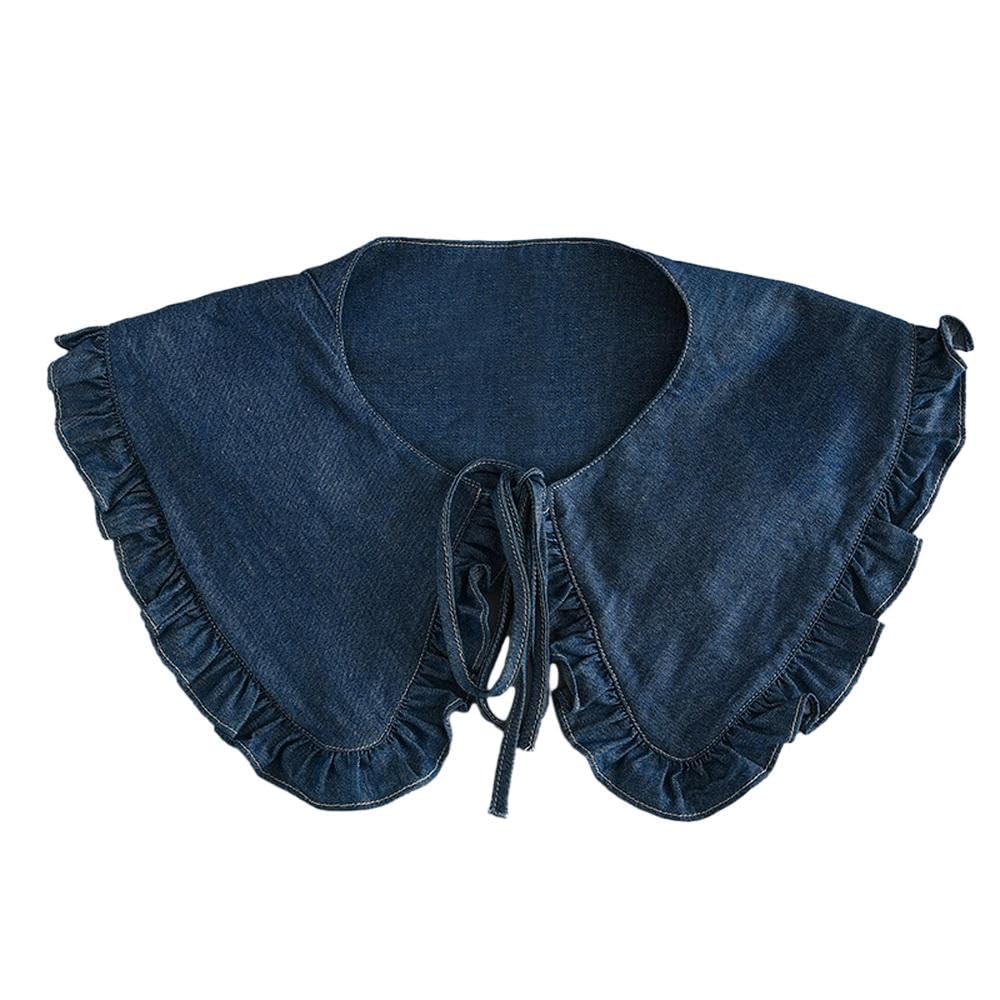 Detachable Fake Collar for Women Embroidery Mini Cape Collar Dickey Neck Ruff False Collar