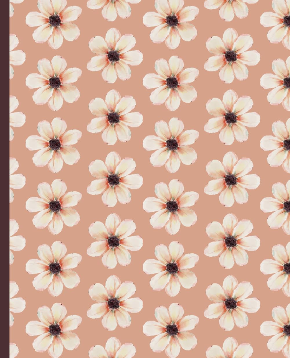 Composition Notebook College Ruled : Flora VII: Old rose flower - 7.5"x9.25", 110 Pages, Cream paper - for School, College, Office or Work