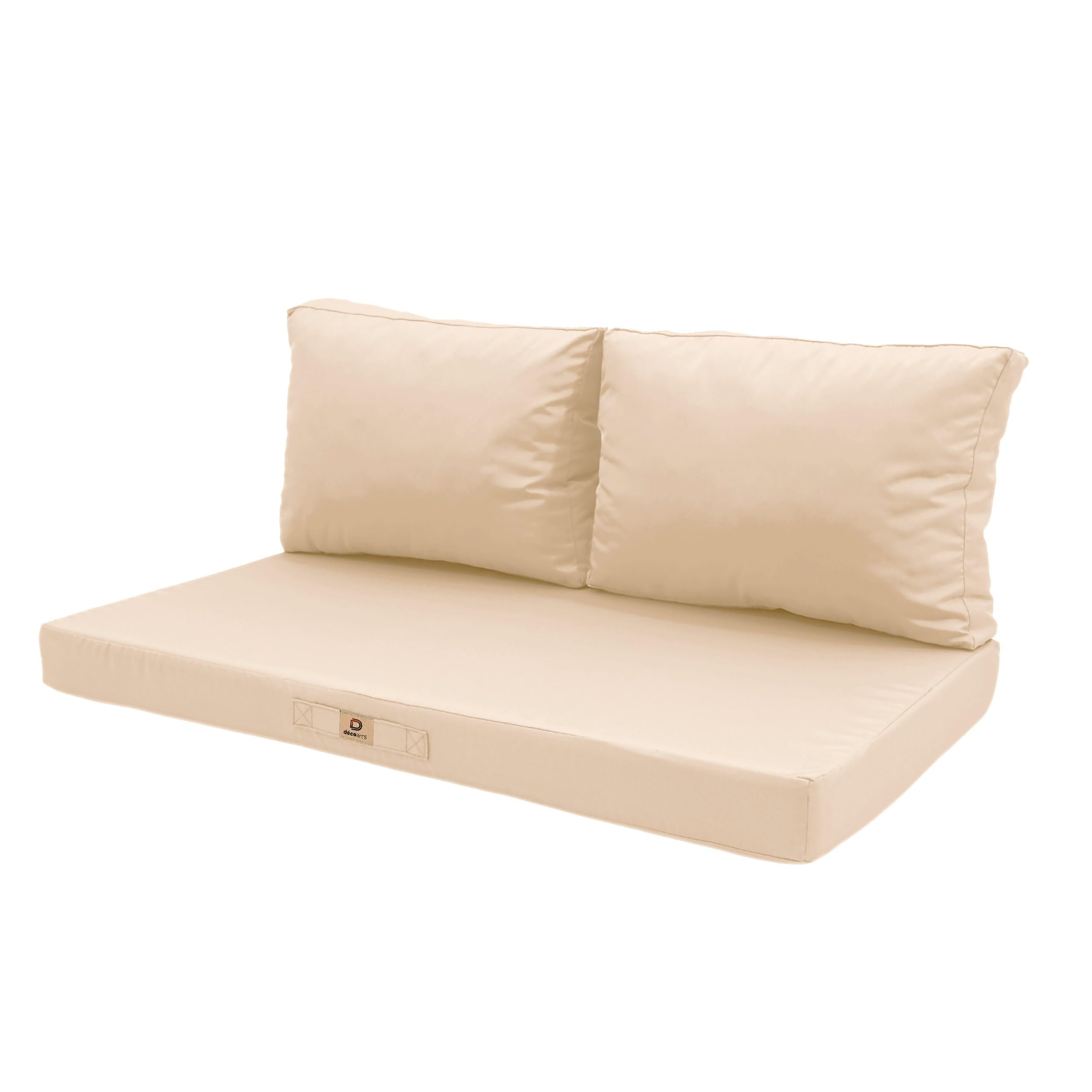 Cojines para salón de jardín desmontables – Cojines exteriores – 120 x 60 cm – Cojín de repuesto para sillón, banco y silla de exterior – Impermeable y cómodo – Beige