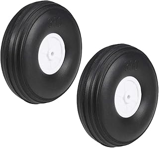 uxcell Tire and Wheel Sets for RC Airplane,PU Sponge Tire with Plastic Hub,3.5