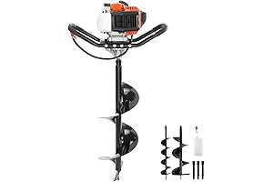 VEVOR 52cc Gas Powered Auger Hole Digger with 6/10 Inch Drill Bits...